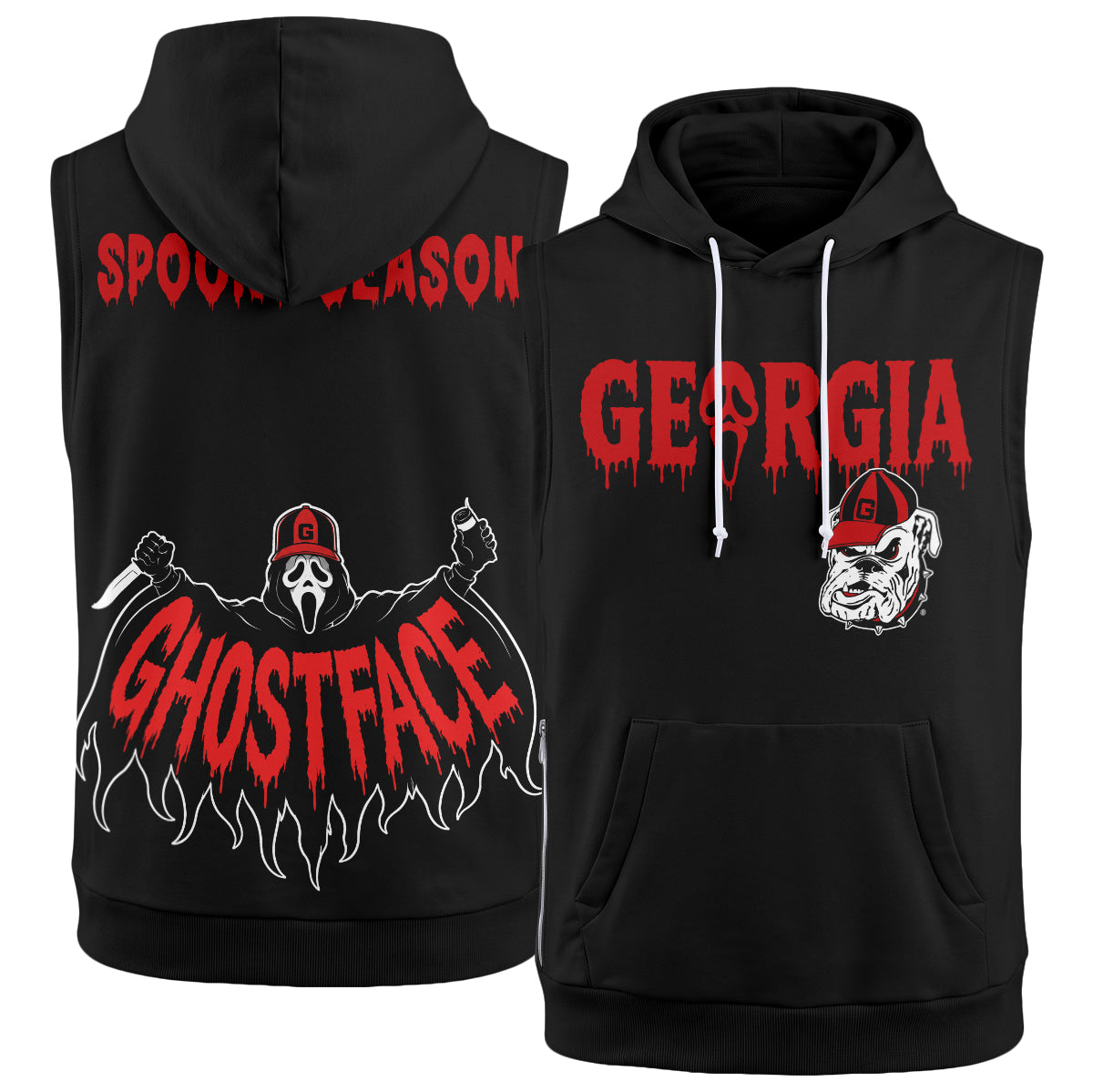 GB x The Ghost Mask Edition Sleeveless Hoodie Tank Top - Printed
