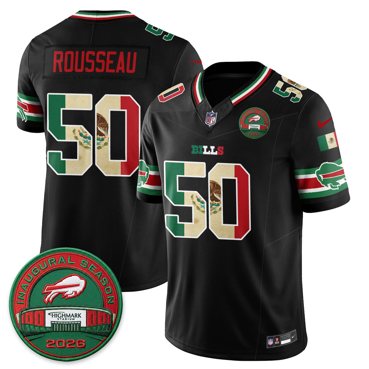 Buffalo Bills Mexico Edition Vapor Jersey - Stitched