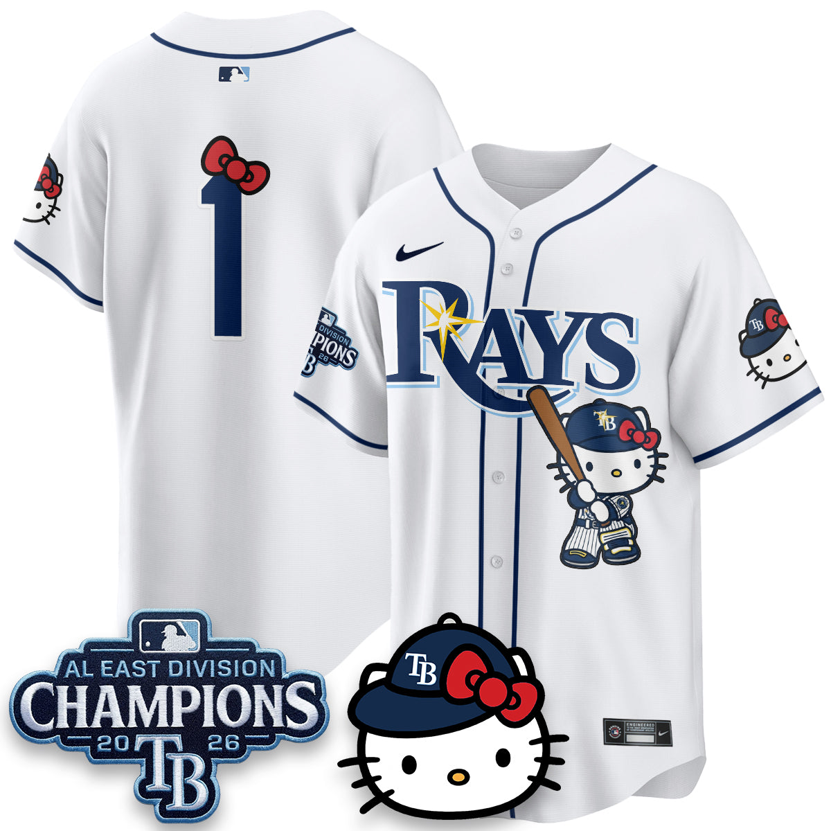 TB x Meow KT 2026 AL East Champs Vapor Jersey - Stitched