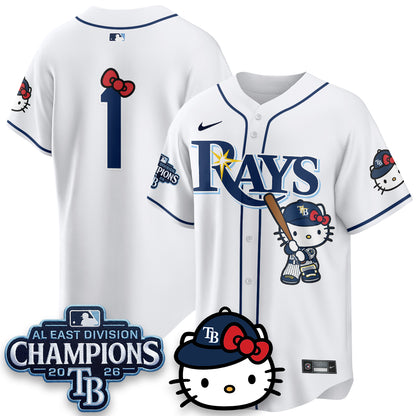 TB x Meow KT 2026 AL East Champs Vapor Jersey - Stitched