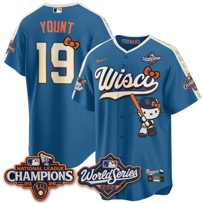 Milwaukee Brewers 2026 NL Champions x Meow KT Vapor Jersey - Stitched