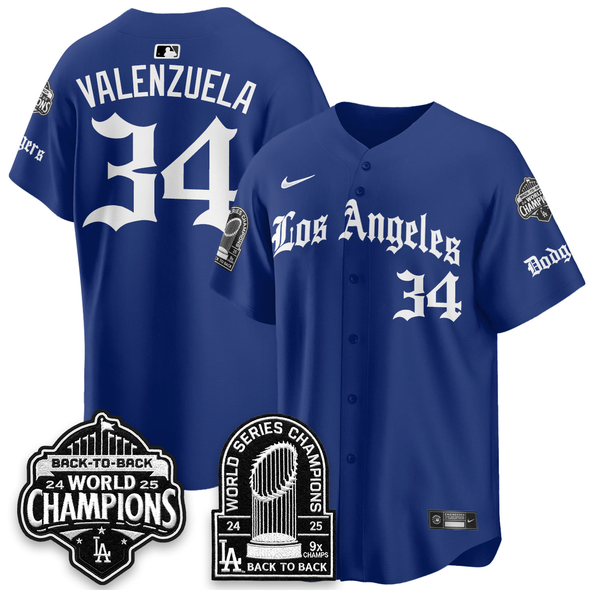 LAD WS Champions Back 2 Back Patch Vapor Premier Limited Gothic Gold Edition Jersey - All Stitched