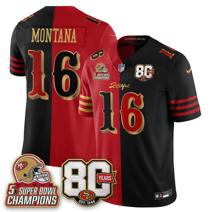 SF 80 Years & 5X Champs Rivalries Vapor Jersey - Stitched
