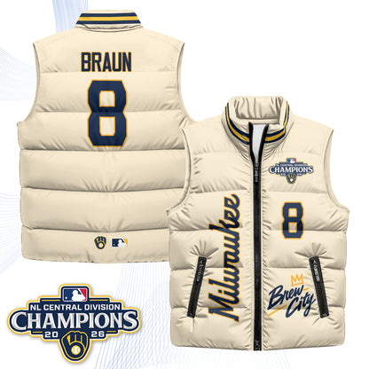 Milwaukee Brewers "Brew City" Puffer Vest V2 - Printed