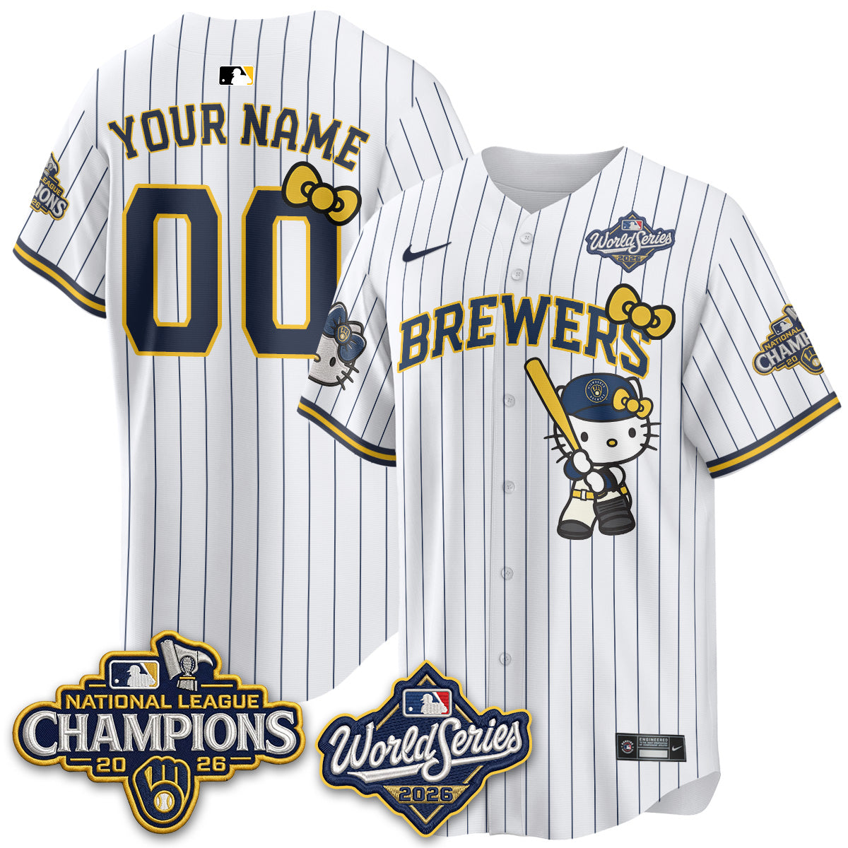 Milwaukee Brewers 2026 NL Champions x Meow KT Custom Vapor Jersey - Stitched
