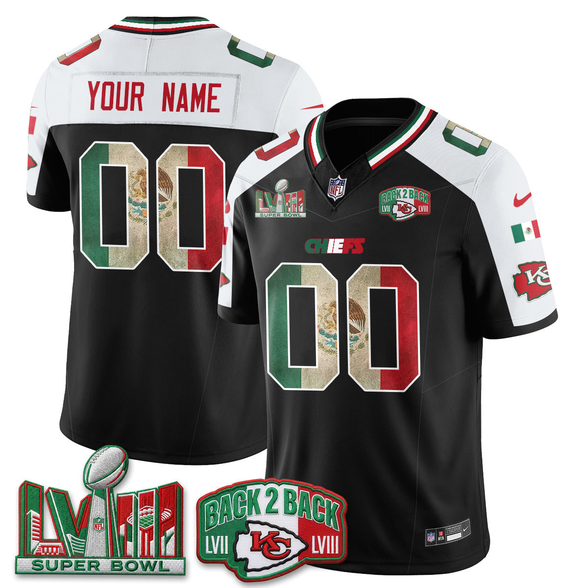 KC Mexico Edition Vapor Custom Jersey - Stitched