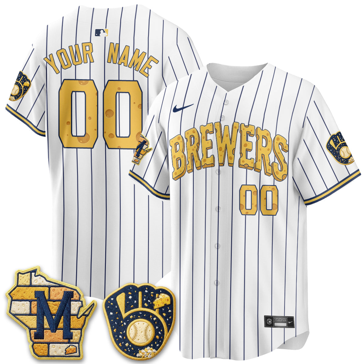 Milwaukee Brewers Cheesehead Edition Vapor Limited Custom Jersey - Stitched