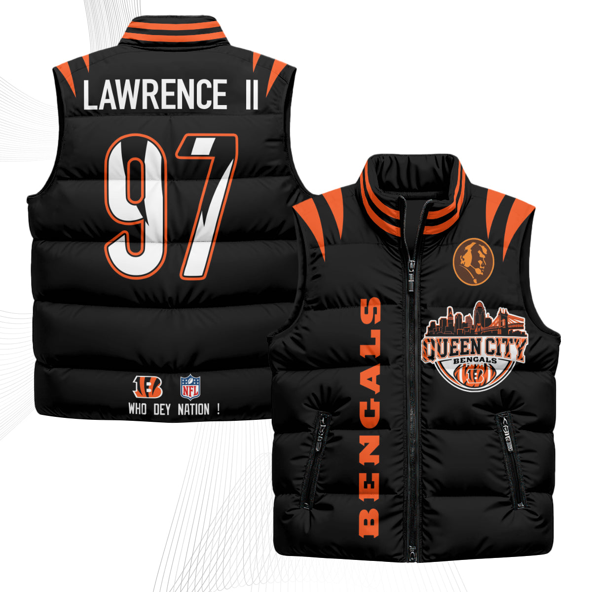 CIN John Madden Patch Puffer Vest - Printed