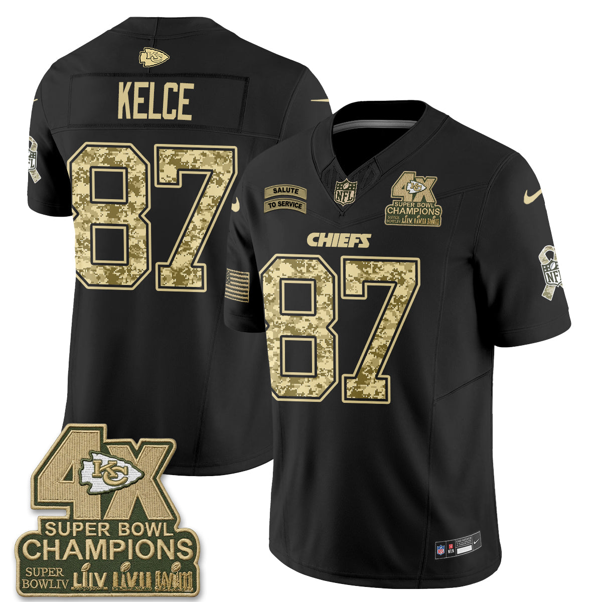 Kansas City Chiefs 2026 Salute to Service Vapor Jersey V2- Stitched