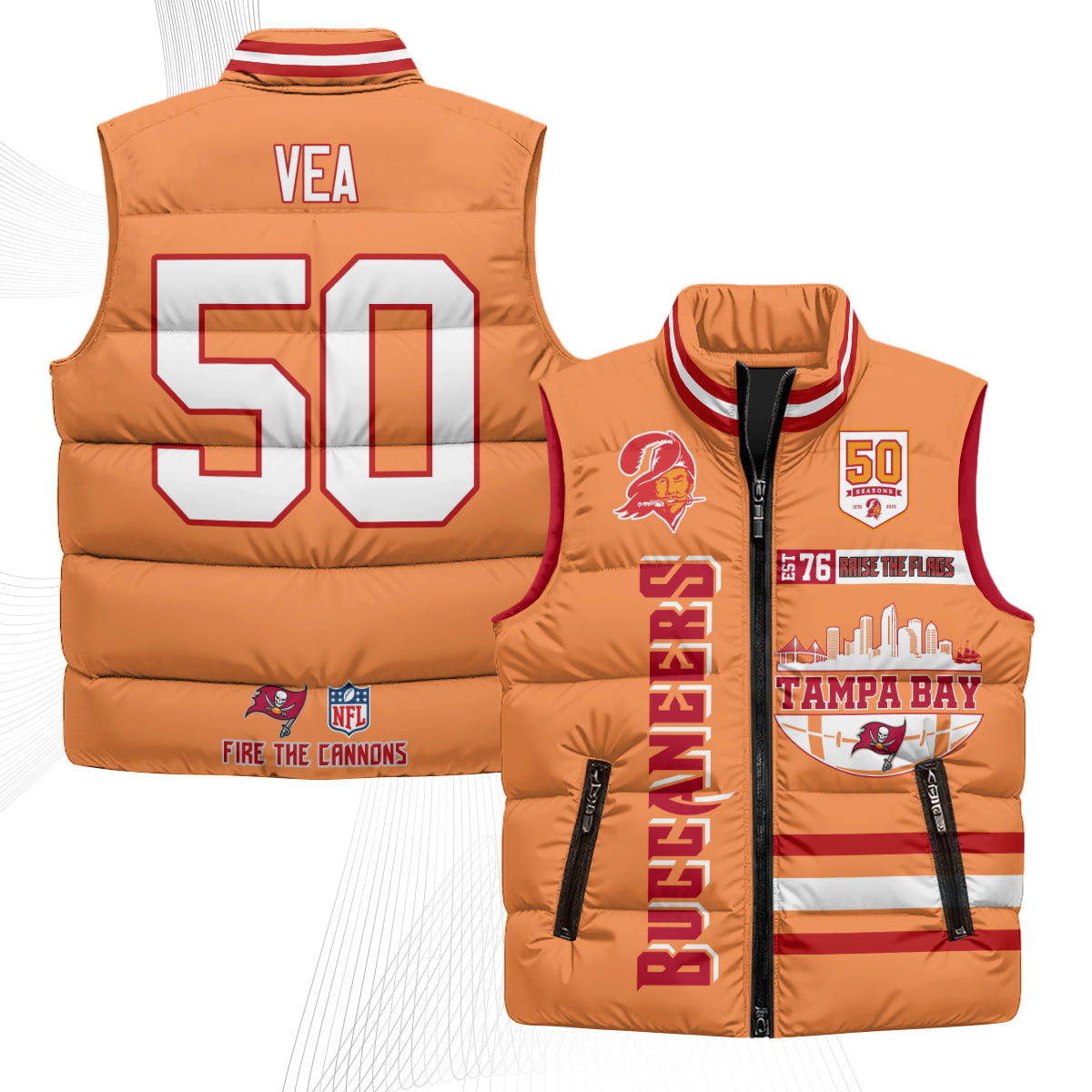 TB "Raise the Flags" Puffer Vest - Printed
