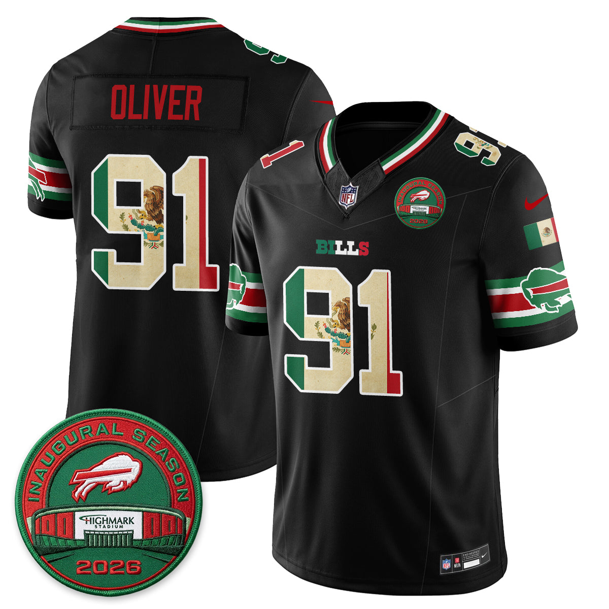 Buffalo Bills Mexico Edition Vapor Jersey - Stitched