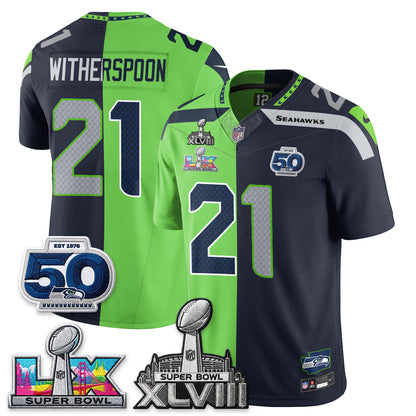 Seattle Seahawks SB LX Champs Split Edition Vapor Jersey - Stitch