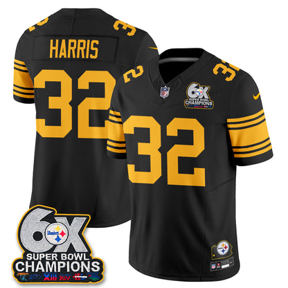 Pittsburgh Steelers 6X Champs Throwback V2 Vapor Jersey - Stitched