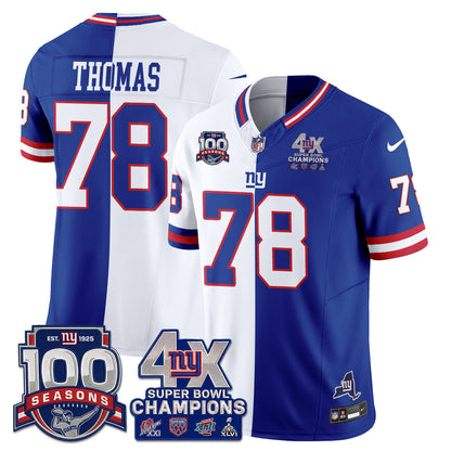 New York Giants 4X SBowl Split Edition Vapor Jersey - Stitched