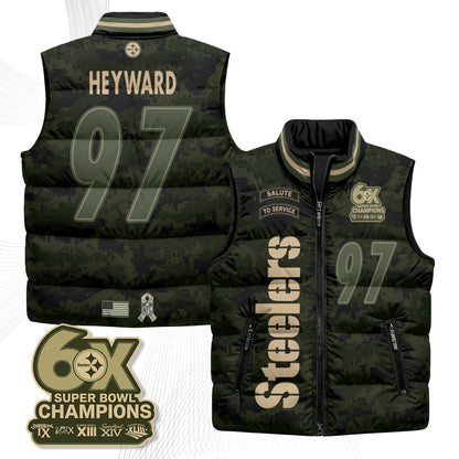 Pittsburgh Steelers 2026 Salute to Service Puffer Vest - Printed