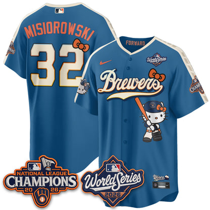 Milwaukee Brewers 2026 NL Champions x Meow KT Vapor Jersey - Stitched