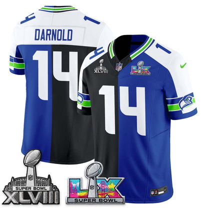 SEA Throwback 2 SB Patches Vapor Jersey - Stitched