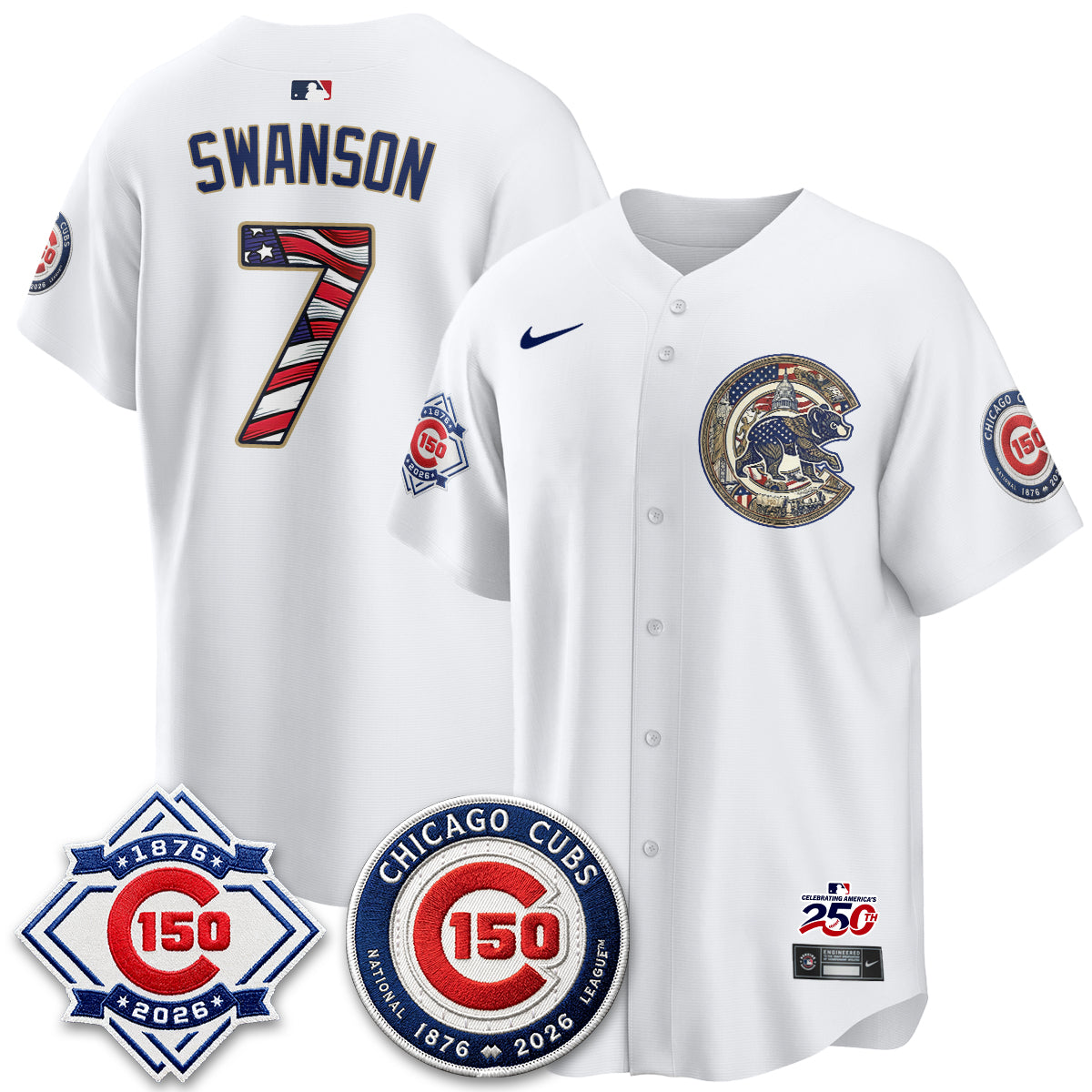 Chicago Cubs 2026 Independence Day USA Vapor Limited Jersey - Stitched