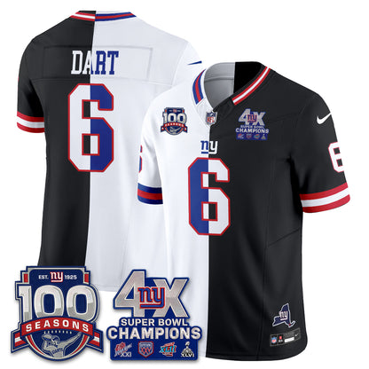 New York Giants 4X SBowl Split Edition Vapor Jersey - Stitched
