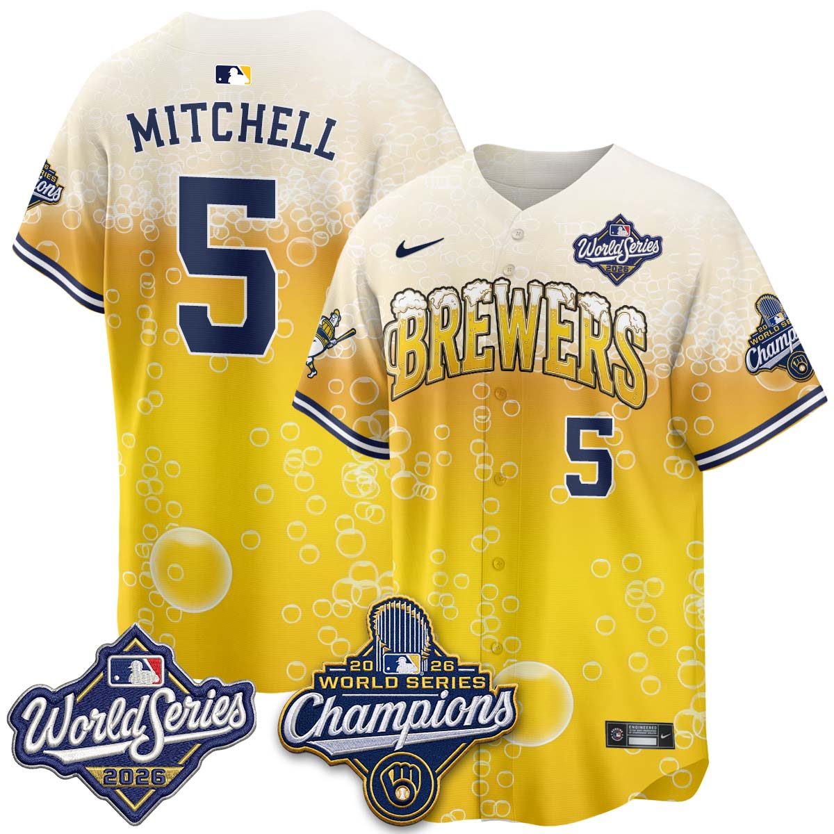 MIL "Pitcher & Pint" 2026 WS Champions Vapor Jersey - Stitched (#32 Tiktok)
