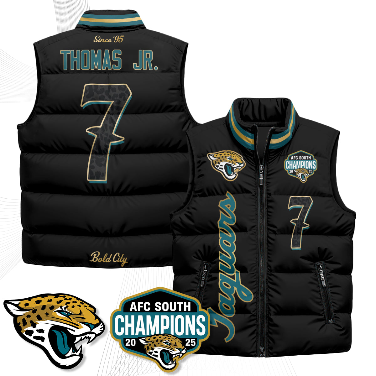Jacksonville Jaguars 2026 Rivalries Puffer Vest - Printed