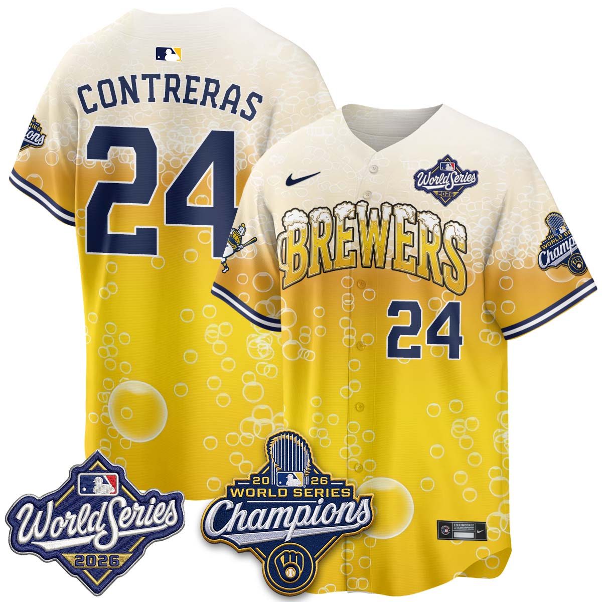 MIL "Pitcher & Pint" 2026 WS Champions Vapor Jersey - Stitched (#32 Tiktok)