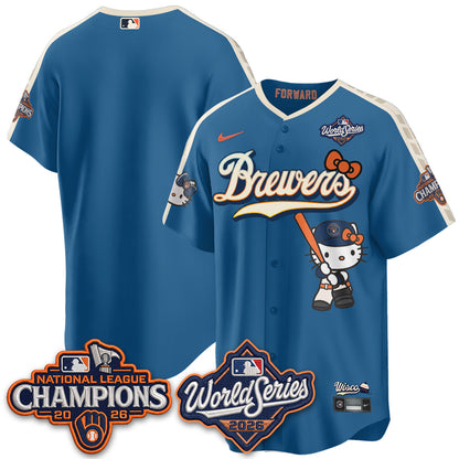 Milwaukee Brewers 2026 NL Champions x Meow KT Vapor Jersey - Stitched
