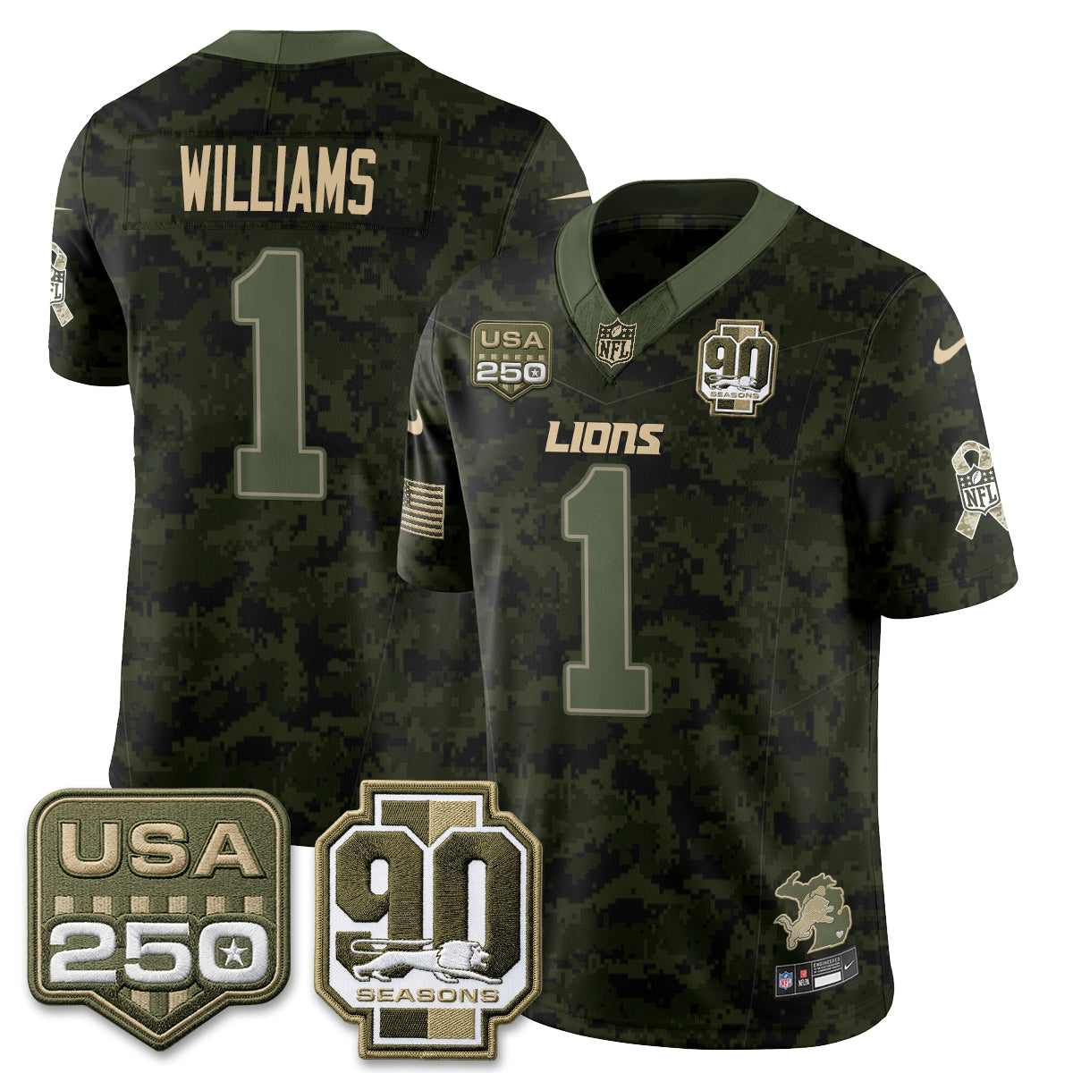 DET 2026 Salute to Service Vapor Jersey - Stitched