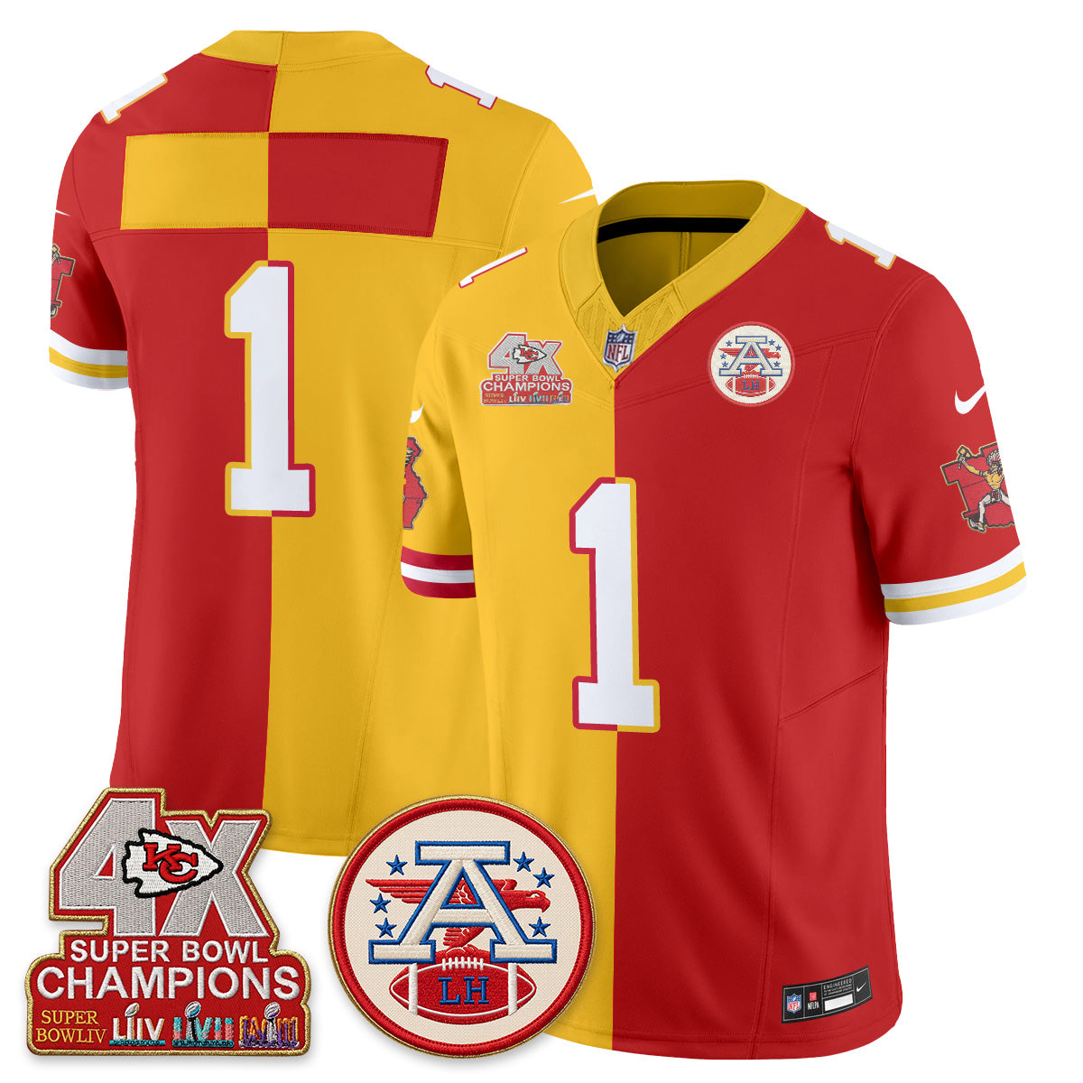 KC Throwback Split Vapor Jersey - Stitched