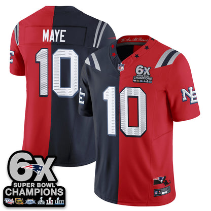 NE 6X Champs Rivalries Split Edition Vapor Jersey - Stitched (V2)