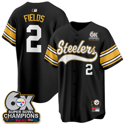Pittsburgh Steelers 6X Champs Throwback Baseball Vapor Jersey - Stitched