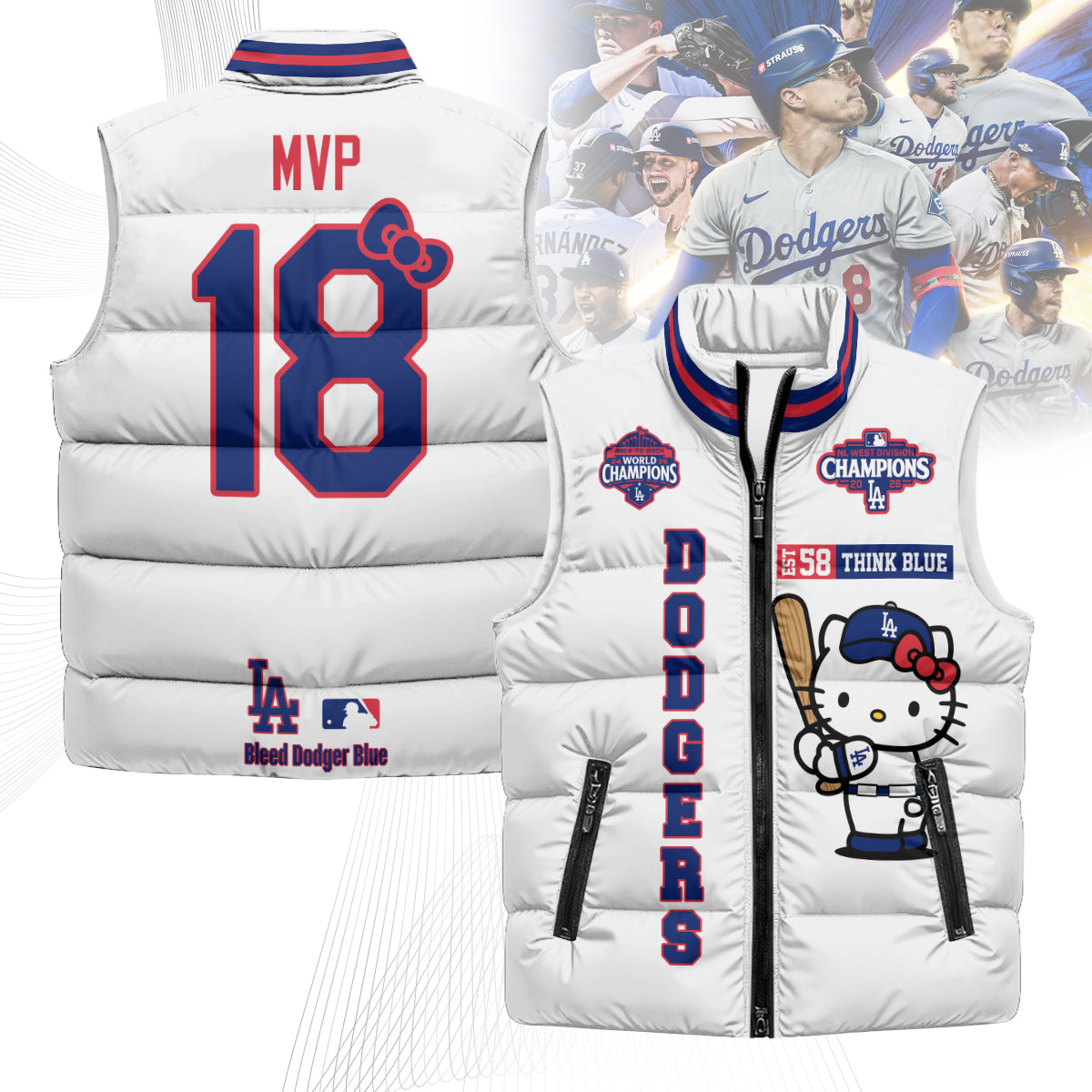 LAD x Meow KT Puffer Vest - Printed