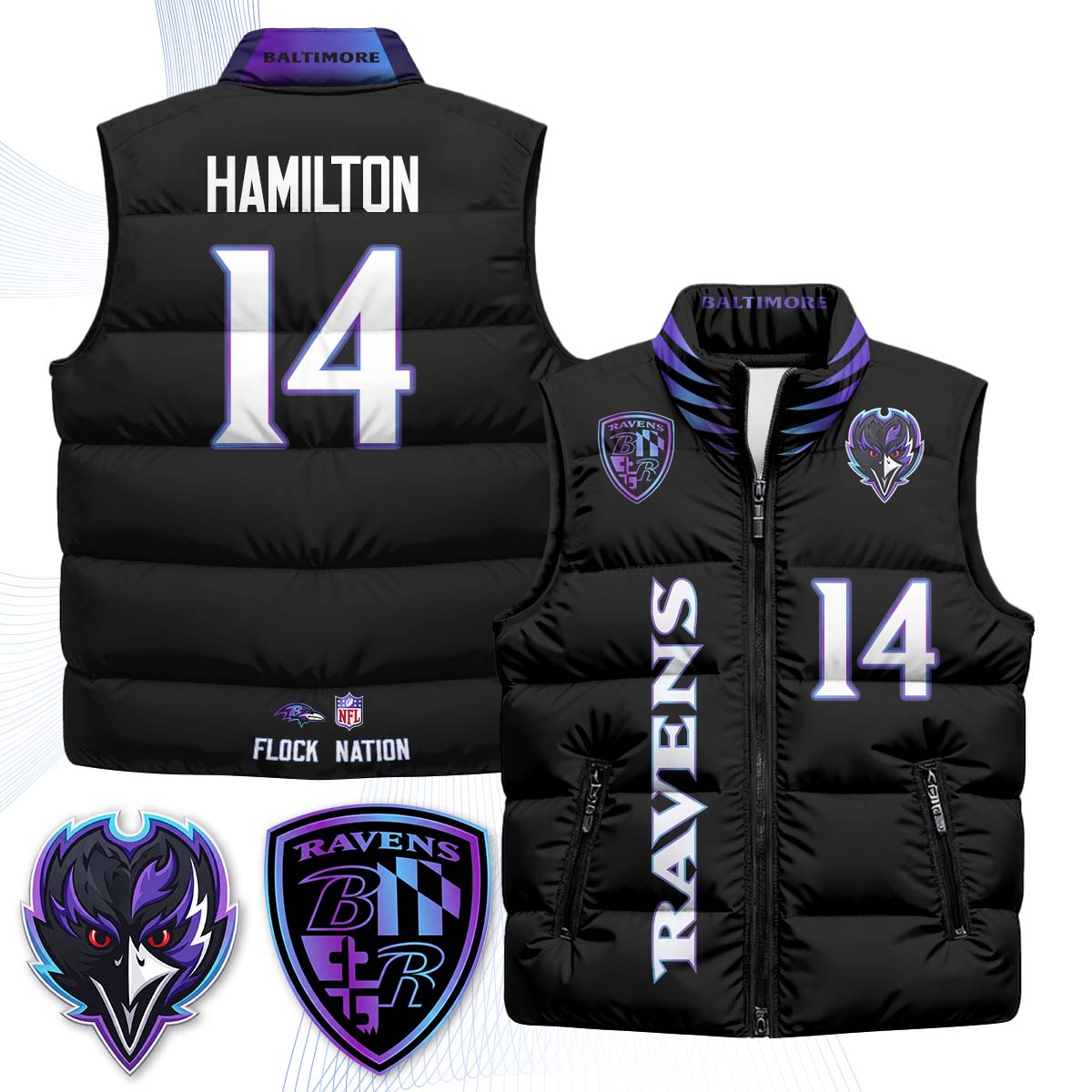 BAL "The Flock" Puffer Vest - Printed (V2)
