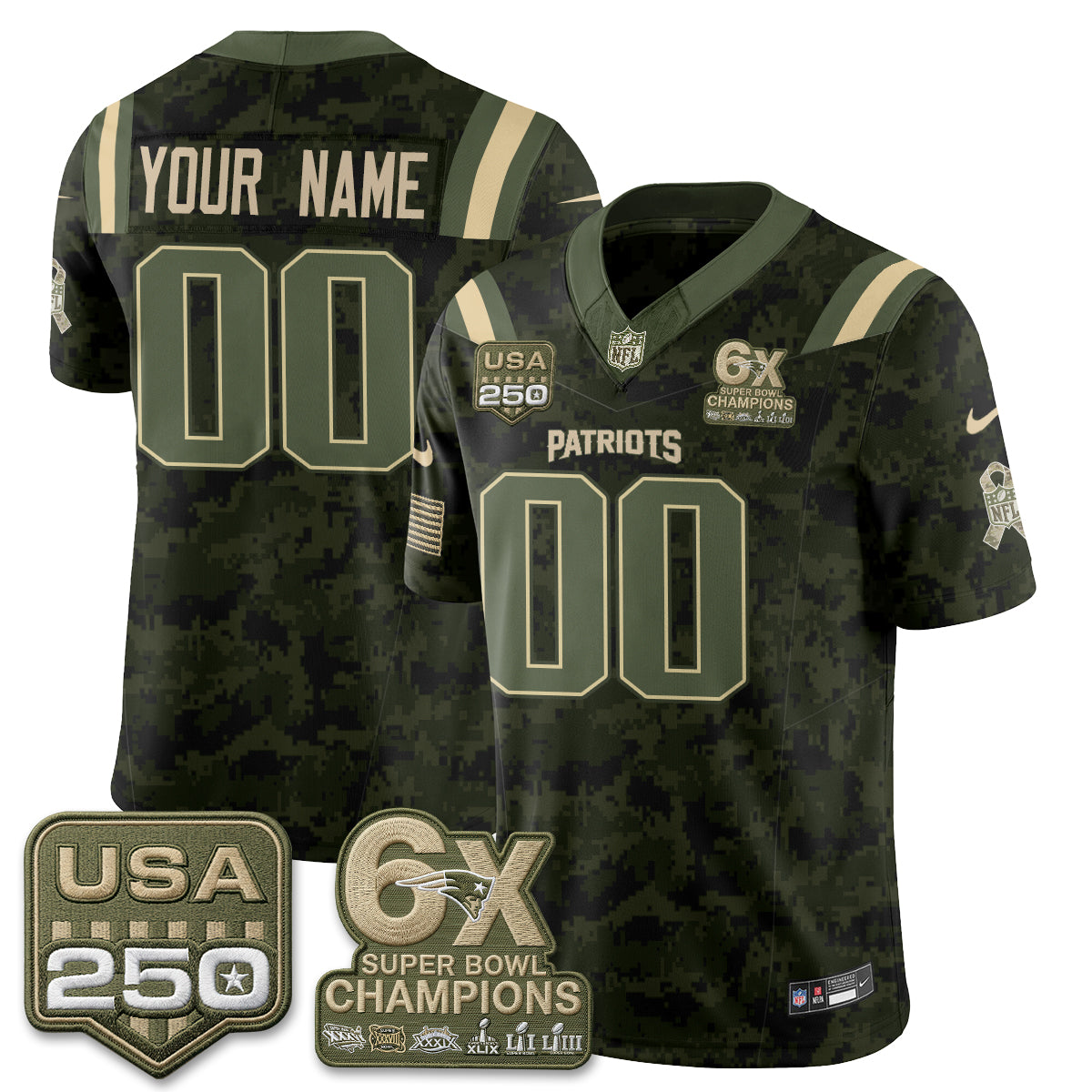 New England Patriots 2026 Salute to Service Edition Vapor Custom Jersey - Stitched