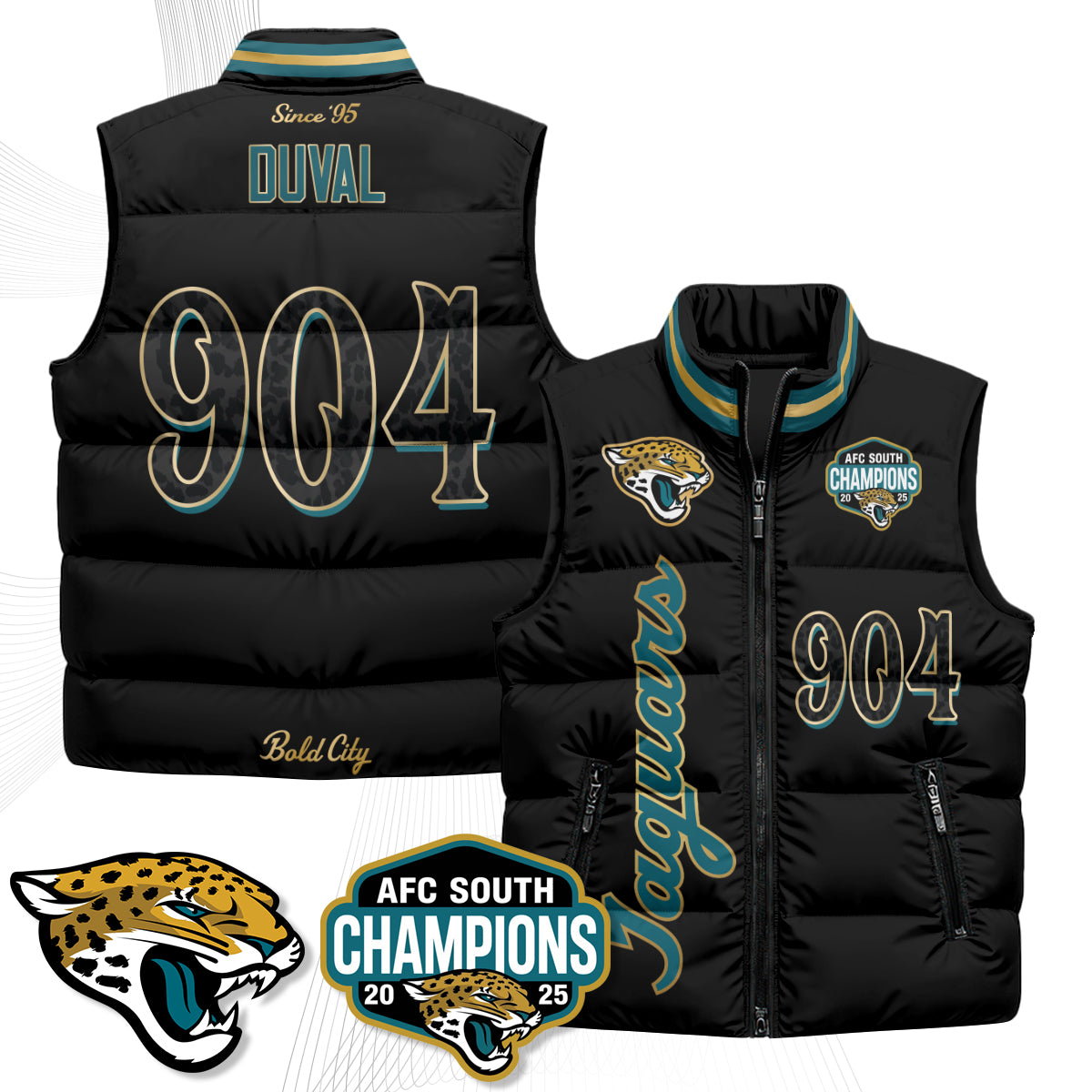 Jacksonville Jaguars 2026 Rivalries Puffer Vest - Printed