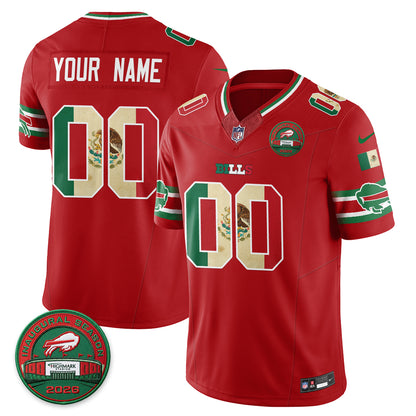 Buffalo Bills Mexico Edition Vapor Custom Jersey - Stitched