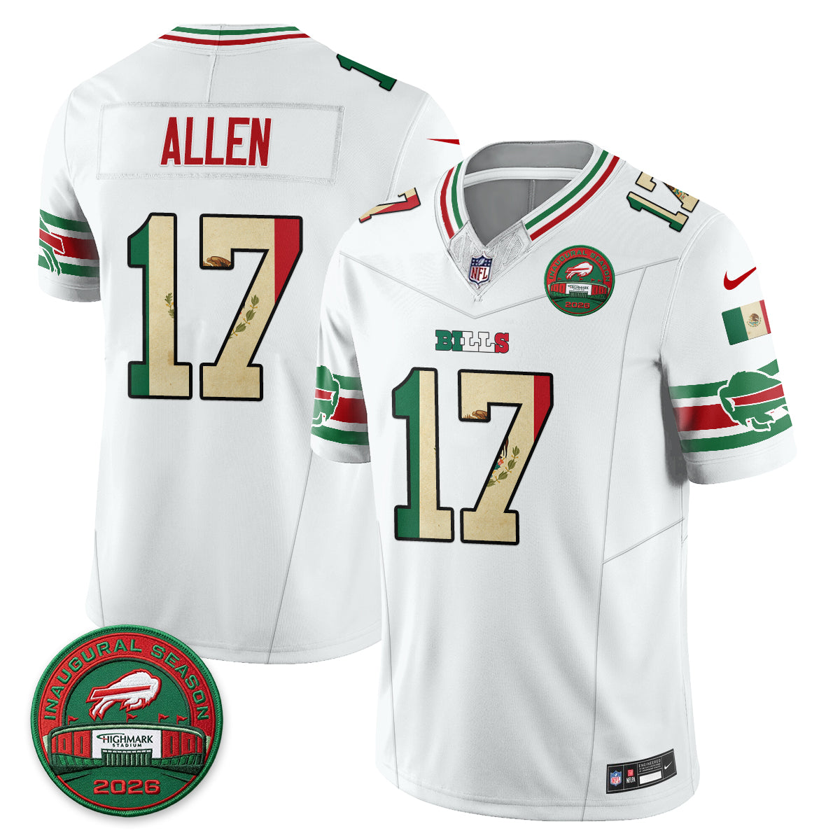 Buffalo Bills Mexico Edition Vapor Jersey - Stitched