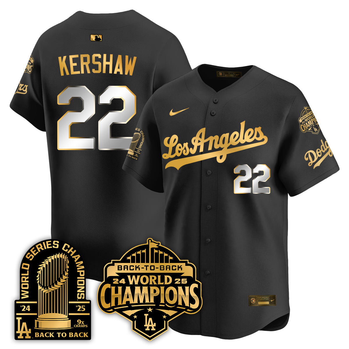 LAD Gold Collection Limited Gold Jersey - 9x & B2B Champs - All Stitched
