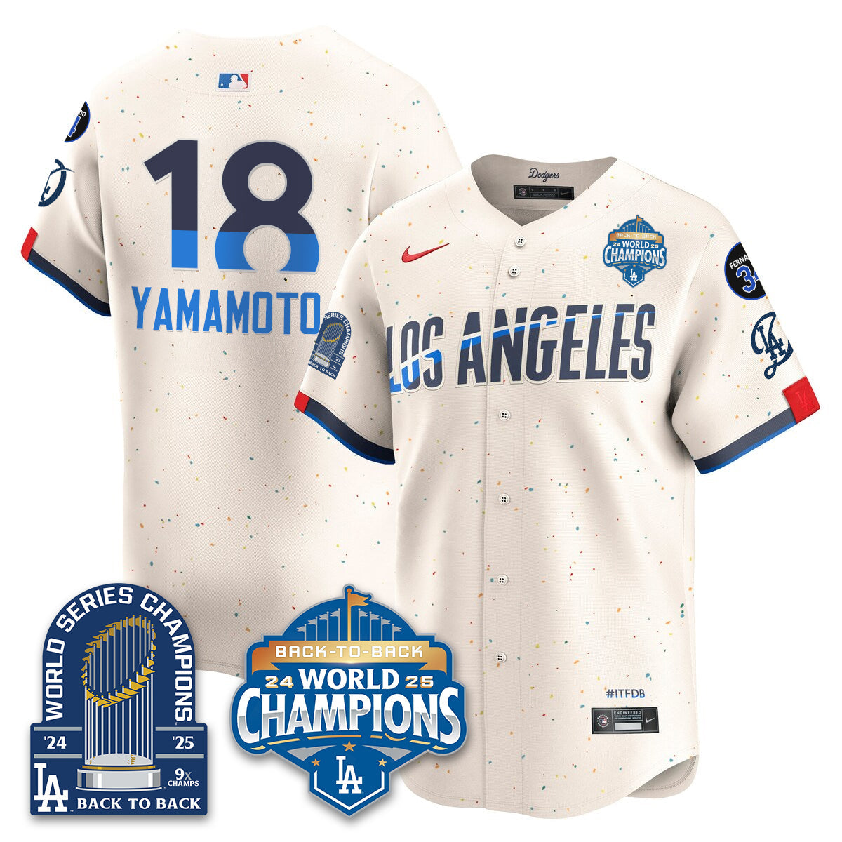 LAD Alternate  Vapor Limited Jersey - 9x Champs - All Stitched