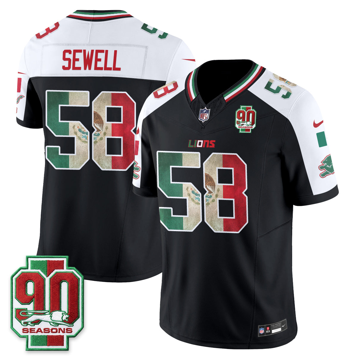 DET Mexico Edition Vapor Jersey - Stitched