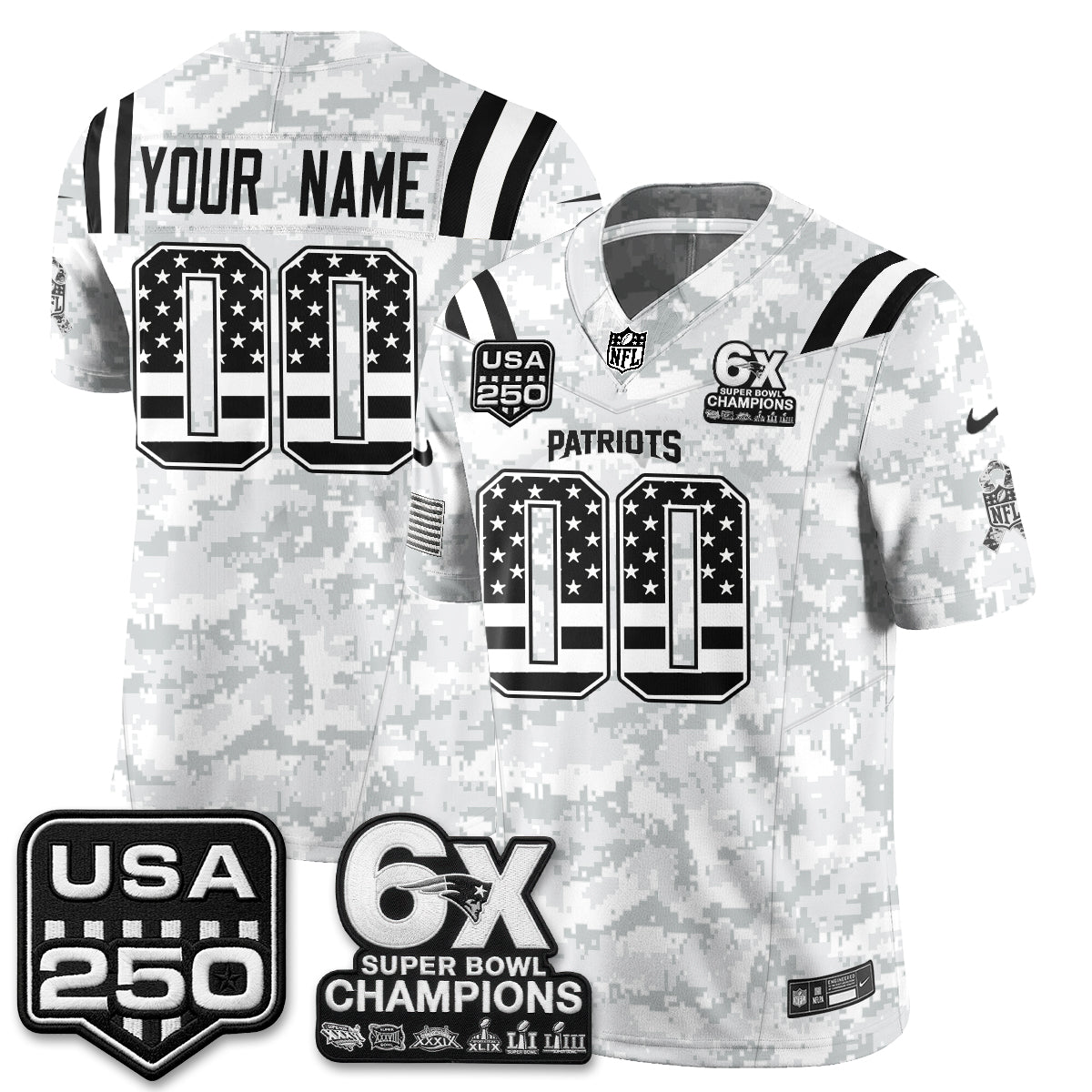 New England Patriots 2026 Salute to Service Edition Vapor Custom Jersey - Stitched