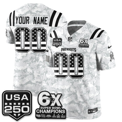 New England Patriots 2026 Salute to Service Edition Vapor Custom Jersey - Stitched