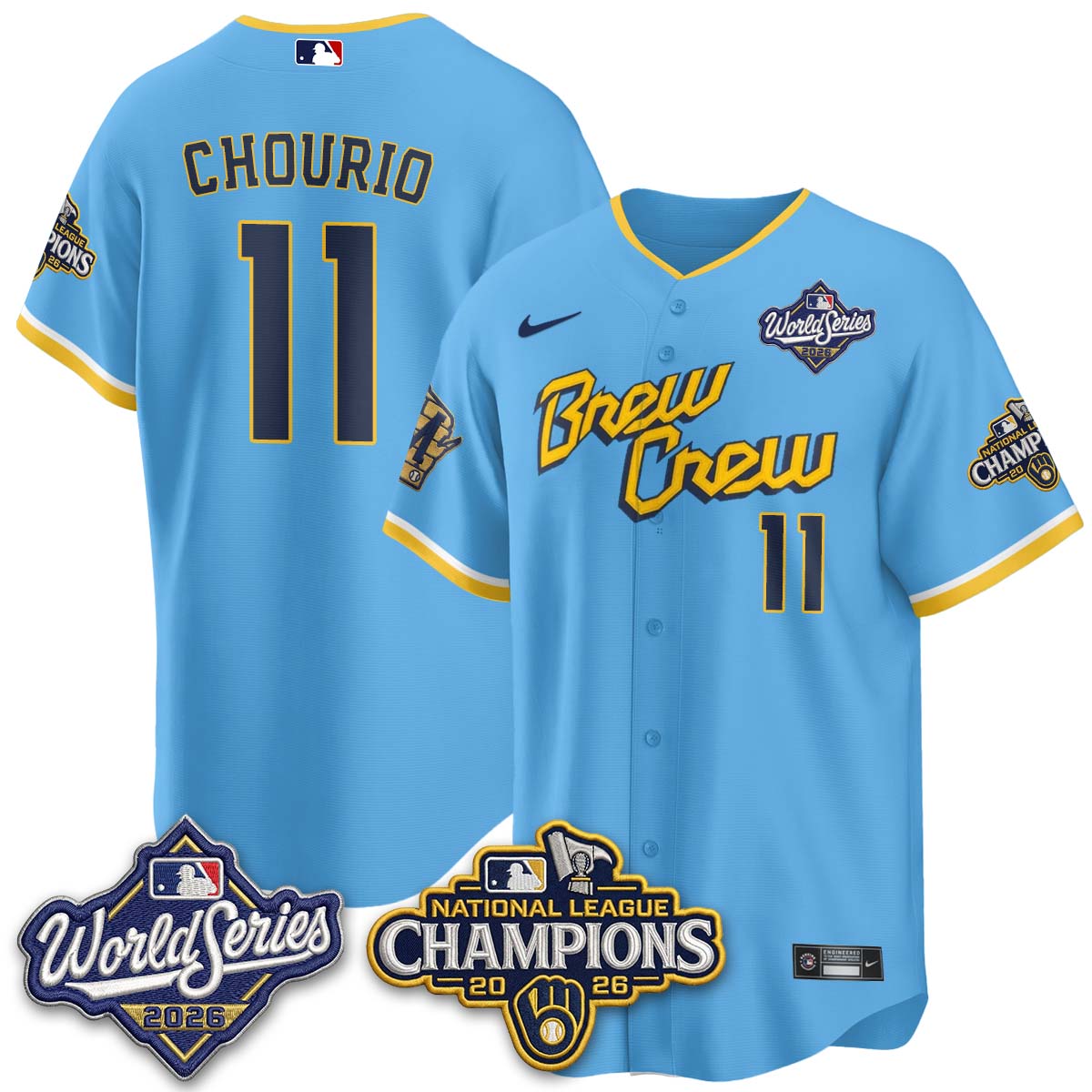 Milwaukee Brewers 2026 NL Champions Vapor Jersey - Stitched