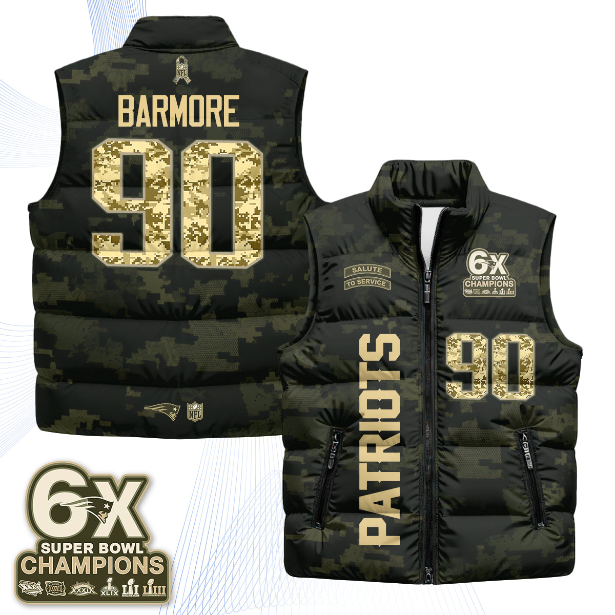 NE 2026 Salute to Service Puffer Vest - Printed
