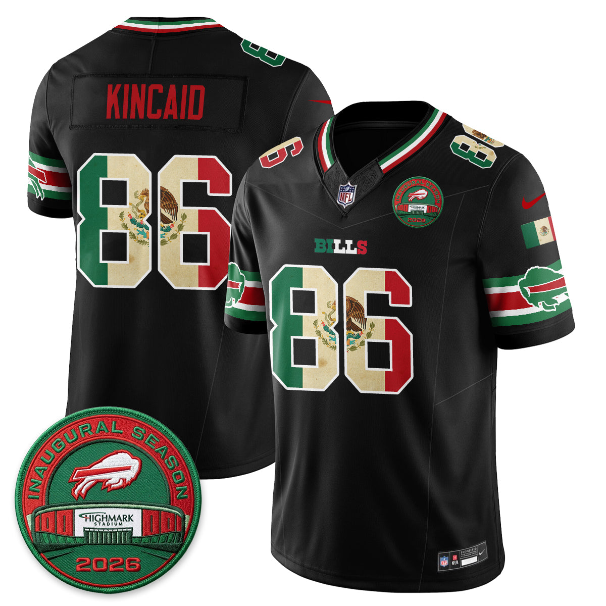 Buffalo Bills Mexico Edition Vapor Jersey - Stitched