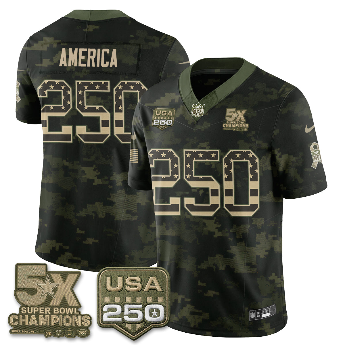 DAL 2026 Salute to Service Edition Vapor Jersey V2- Stitched