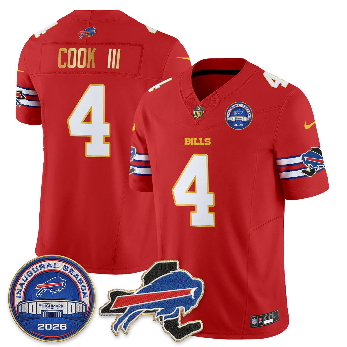 BUF 2026 Royal Gold Trim Edition Vapor Jersey - Stitched