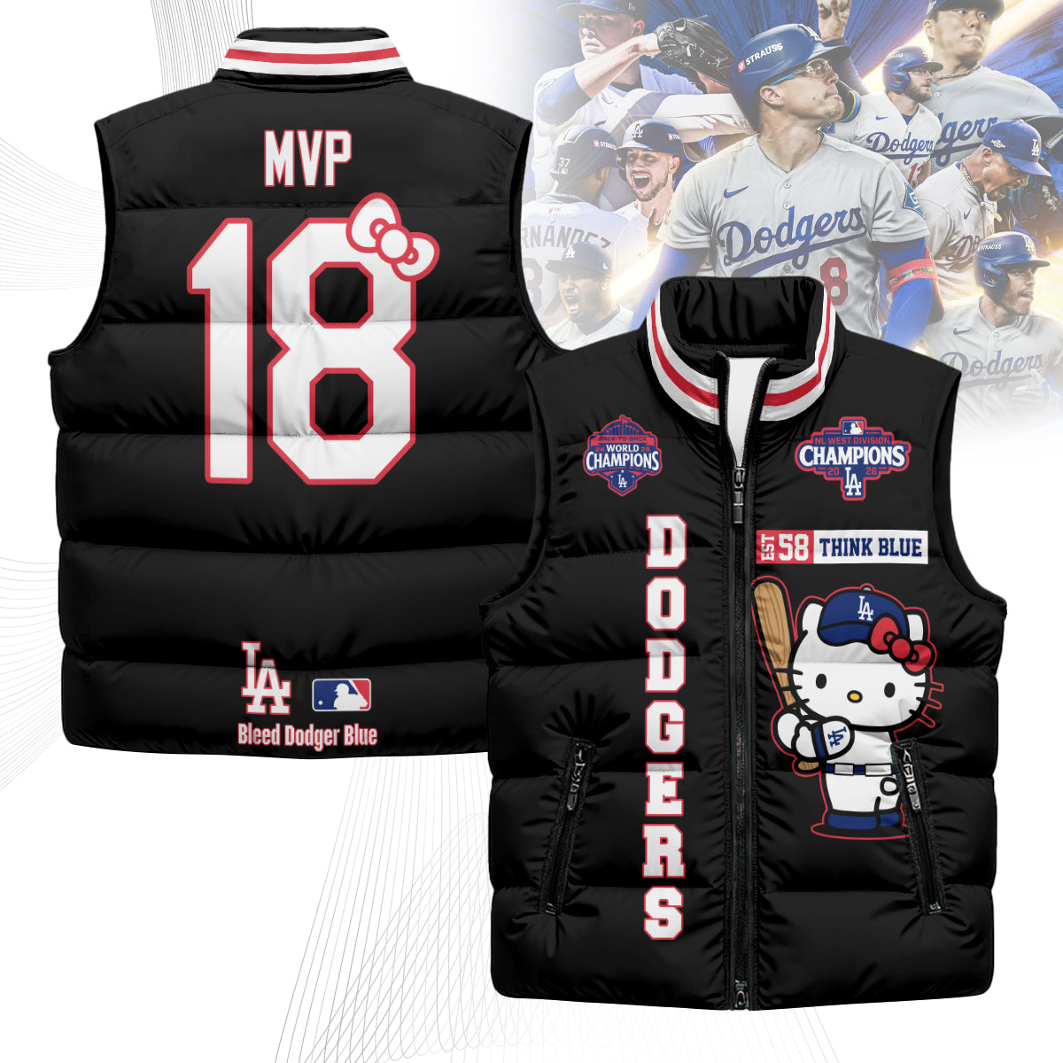 LAD x Meow KT Puffer Vest - Printed