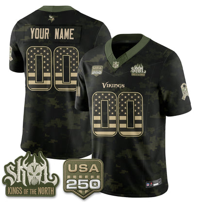 Minnesota Vikings 2026 Salute to Service Edition Vapor Custom Jersey - Stitched