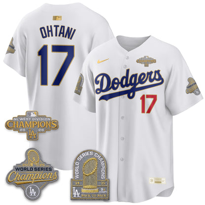 Los Angeles Dodgers 2026 NL West Champs Black Gold Vapor Jersey- Stitched